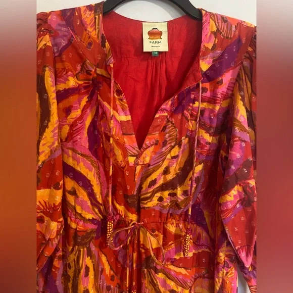 Farm Rio Banana Juice Cotton Mini Dress Size XS - Picture 5 of 13